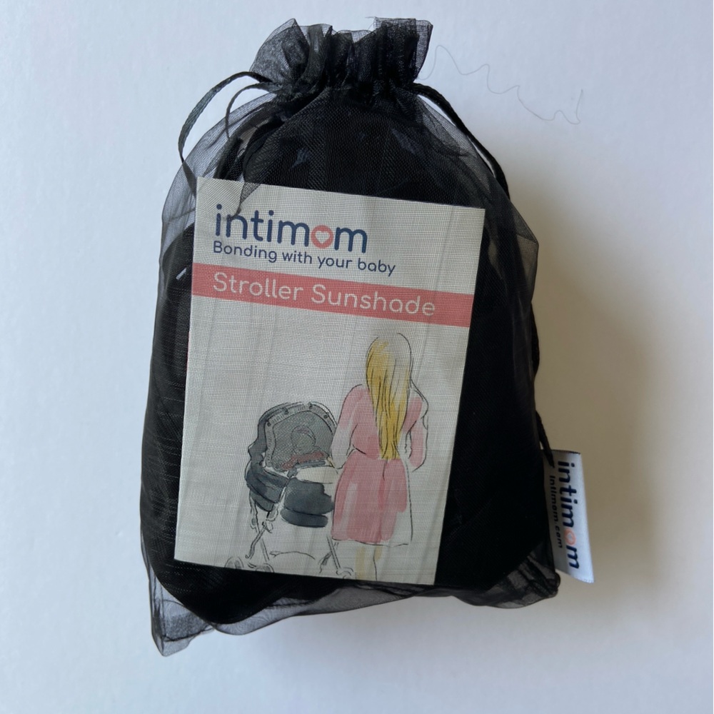 Intimom Stroller Car Seat Sunshade Medium SPF Black Canopy See Through